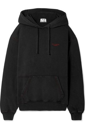 Acne Studios | Embroidered cotton-jersey hoodie | NET-A-PORTER.COM