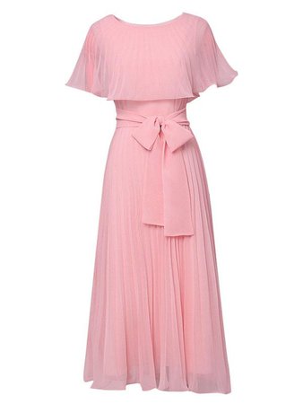 Pink Butterfly Sleeve Ruffles Maxi Dress – Jolly Vintage