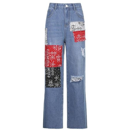 Paisley Bandana Patchwork Jeans | Own Saviour