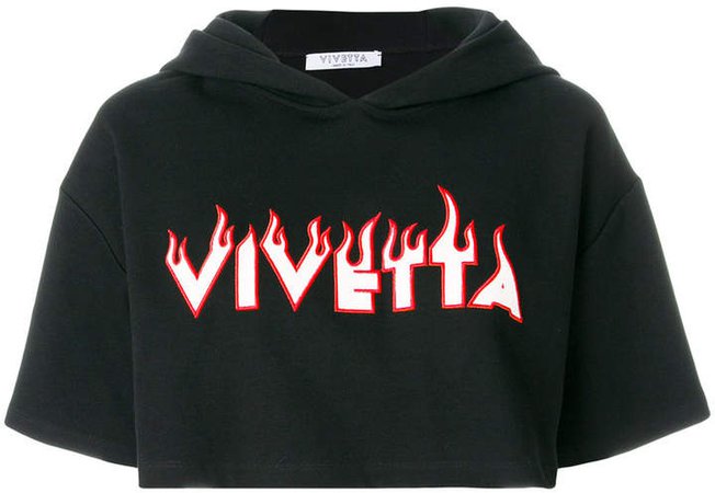Vivetta logo embroidered cropped hoodie