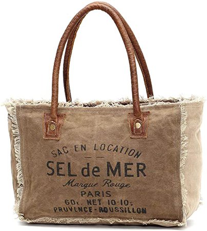 Amazon.com: Myra Bags Sel De Mer Upcycled Canvas Hand Bag S-1046 : Clothing, Shoes & Jewelry