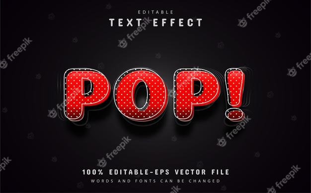 Premium Vector | 3d red pop art text effect