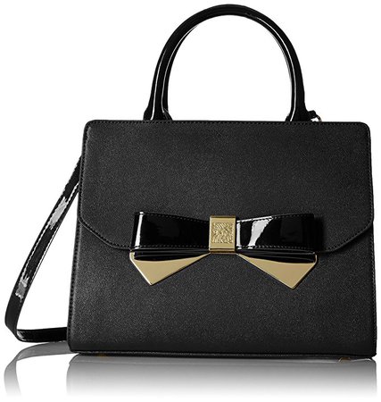 Anne Klein Lust Worthy Satchel Bag, Black/Black, One Size: Handbags: Amazon.com