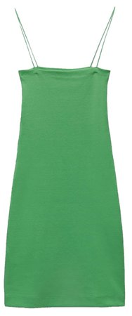 green ribbed Zara dress