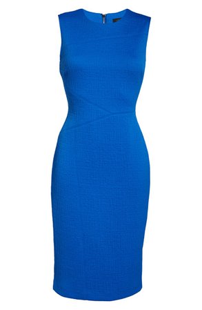 Forest Lily Textured Sleeveless Sheath Dress | Nordstrom
