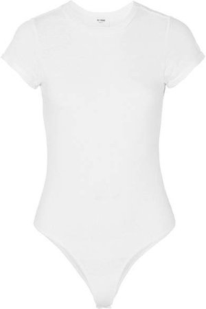 1960s Cotton-jersey Thong Bodysuit - White
