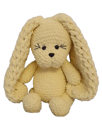 Yellow Bunny Toy Plush / Crochet Yellow Bunny Rabbit Toy, Soft Bunny Plush