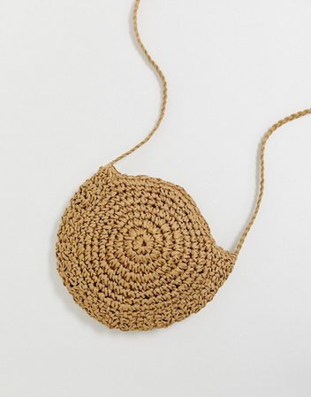 South Beach structured round straw beach bag with long handle | ASOS