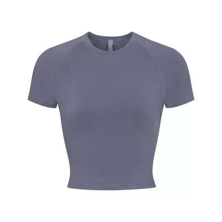 New Vintage Cropped Raglan T-Shirt - Steel Blue | SKIMS