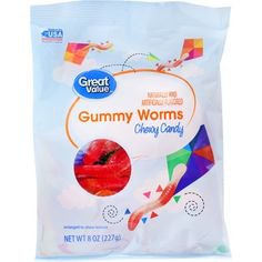 Great Value Gummy Worms Chewy Candy, 48 oz - Walmart.com | Chewy candy, Gummy worms, Gummy snacks