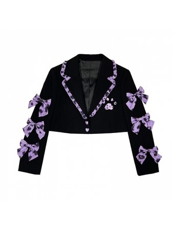Black and Purple Hot Girl Sweet Meow Claw Short Jacket by Diamond Honey
