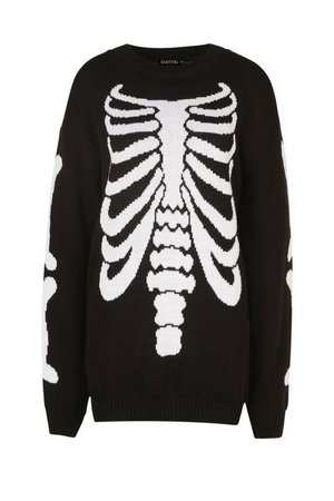 Halloween Skeleton Knitted Jumper Dress | Boohoo