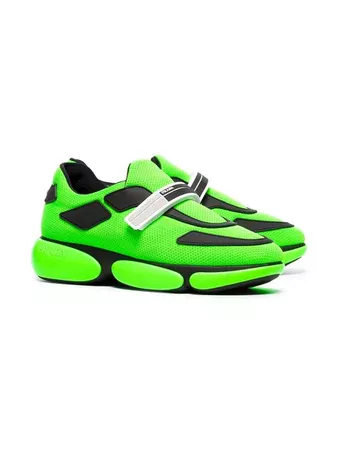 Prada Neon Green Cloudburst 40 Leather Trainers - Farfetch
