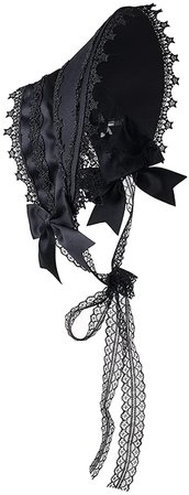 Amazon.com: Girls Women Tea Party Sun Hat Lolita Lace Bows Bonnet Hat (Black) : Clothing, Shoes & Jewelry