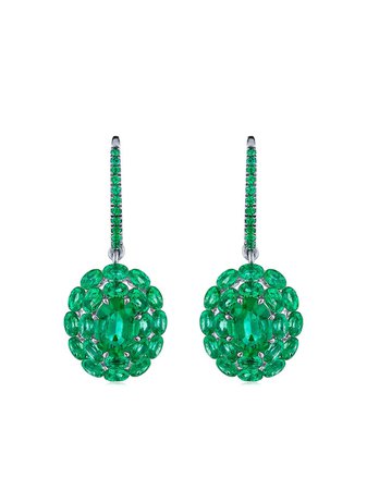 KWIAT 18kt white gold emerald drop earrings - FARFETCH