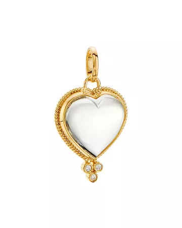 Temple St. Clair 18K Yellow Gold Crystal Heart & Diamond Pendant | Bloomingdale's