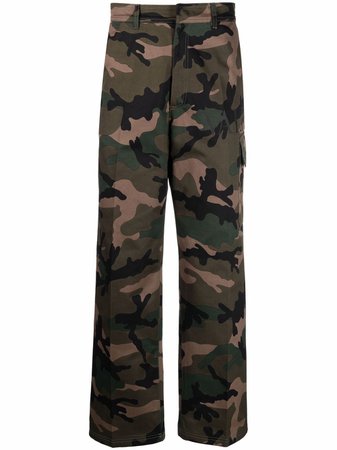 Valentino camouflage pattern straight-leg trousers