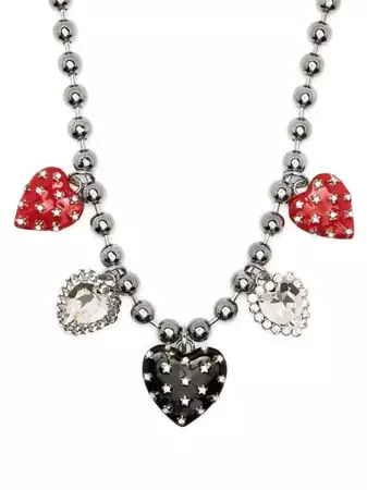 Alessandra Rich heart-charm Choker Necklace - Farfetch