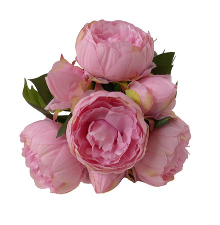 Bouquet de peonias 7 flores rosa - Ø20x28cm