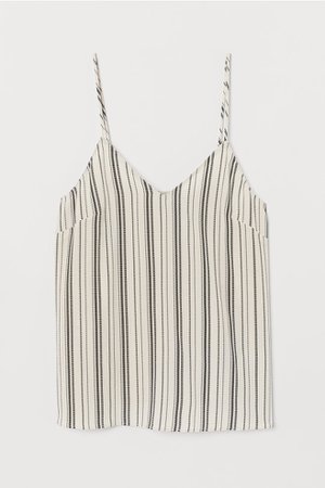 Silk Camisole Top - Light beige/striped - Ladies | H&M US