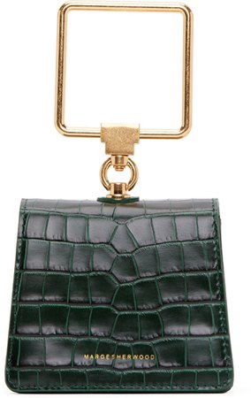 Marge Sherwood, Green Croc Mini Pump Handle Bag