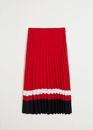 Stripes pleated skirt - Women | Mango USA