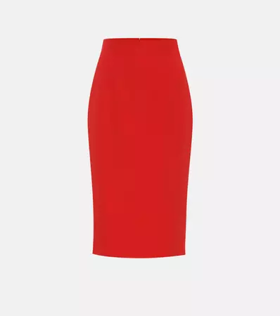 Crepe Pencil Skirt in Red - Alexander Mc Queen | Mytheresa