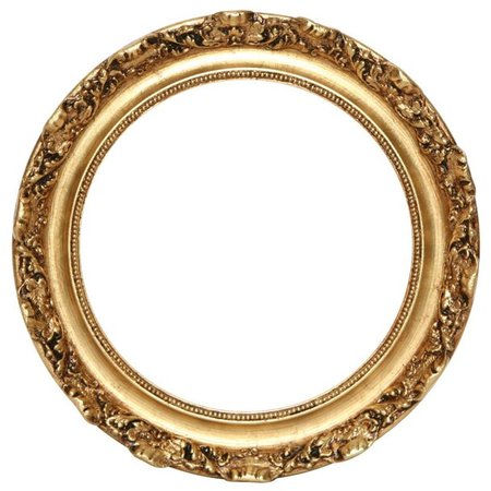 Round Frame in Gold Leaf Finish| Gold Leaf Picture Frames with Antique Stripping and Decorations