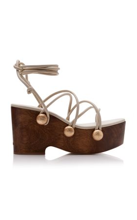 Terra Wood Platform Leather Sandals By Cult Gaia | Moda Operandi