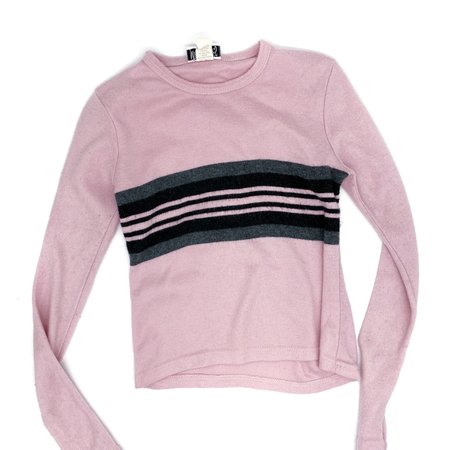 Vintage 90s soft pink & grey sweater top! Pink soft... - Depop