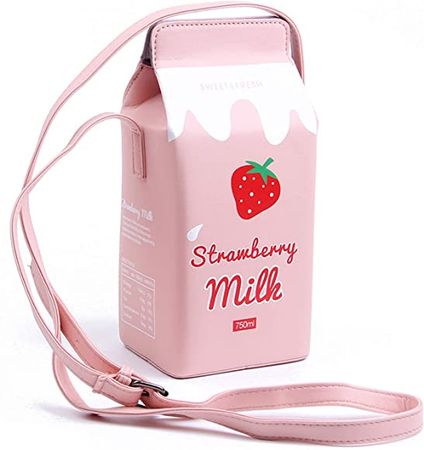 LUI SUI Girls Fruits Banana Strawberry Milk Box Cross Body Purse Bag Women Phone Wallet Shoulder Bags: Handbags: Amazon.com