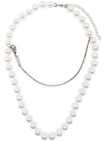 Shop white MM6 Maison Margiela layered-look faux-pearl necklace with Express Delivery - Farfetch