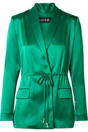 Cushnie | Open-back silk-satin blazer | NET-A-PORTER.COM