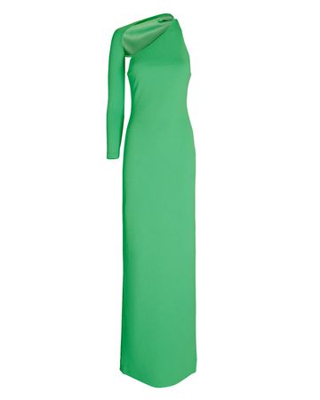Solace London Saren Crepe Maxi Dress In Green | INTERMIX®