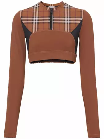 Burberry Checked stretch-jersey Cropped Top - Farfetch