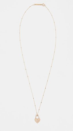 Zoe Chicco 14k Gold Small Heart Padlock Necklace | SHOPBOP