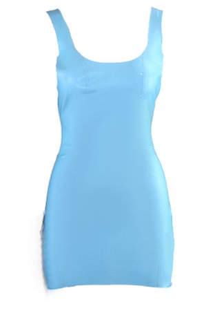 *clipped by @luci-her* Light Blue Scoop Neck Latex Mini Dress – Venus Prototype Latex