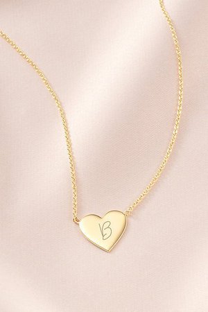 Gold Signature Engravable Heart Necklace | Stella & Dot