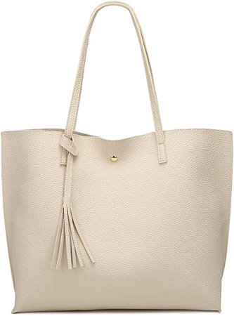 Amazon.com: Women's Soft Faux Leather Tote Shoulder Bag from Dreubea, Big Capacity Tassel Handbag : Clothing, Shoes & Jewelry