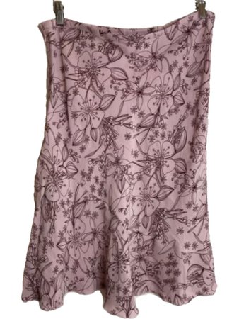 hibiscus print midi skirt