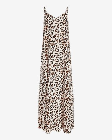 Leopard Print V-neck Maxi Dress | Express
