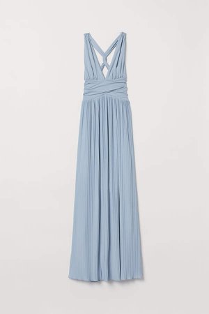 Pleated Maxi Dress - Blue