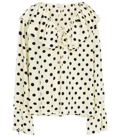 Saint Laurent - Polka-dot silk crêpe de chine blouse | Mytheresa