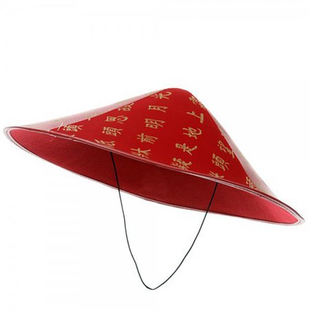 Costume - Red Chinese Coolie Hat