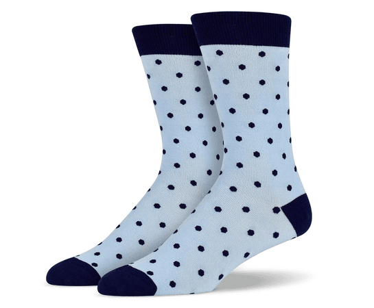 Light Blue Navy Blue Polka Dots Socks – Soxy.com