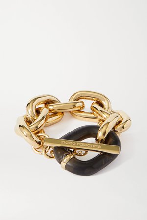 Gold Gold-tone and acrylic bracelet | Paco Rabanne | NET-A-PORTER