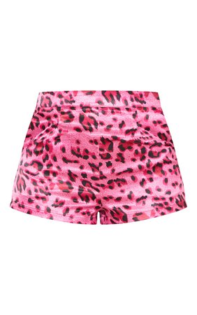 Pink Woven Leopard Print Short | Shorts | PrettyLittleThing
