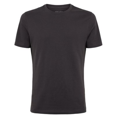 Dark Grey Muscle Fit Cotton T-Shirt | New Look