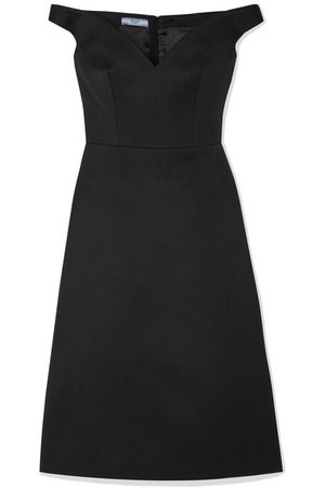 Prada | Schulterfreies Kleid aus Wolle | NET-A-PORTER.COM