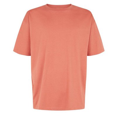 Orange Crew Oversized Heavy Cotton T-Shirt | New Look